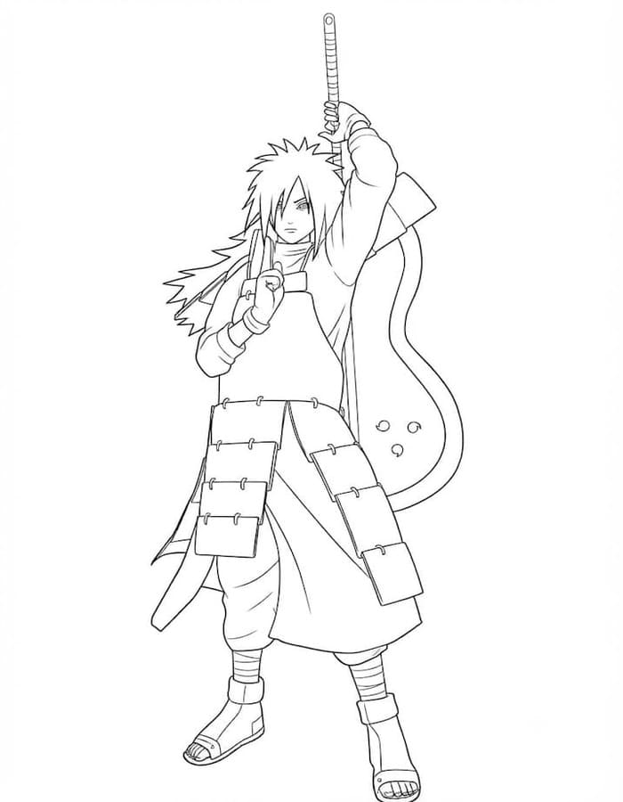 Madara Uchiha gratis afdrukbaar simpel