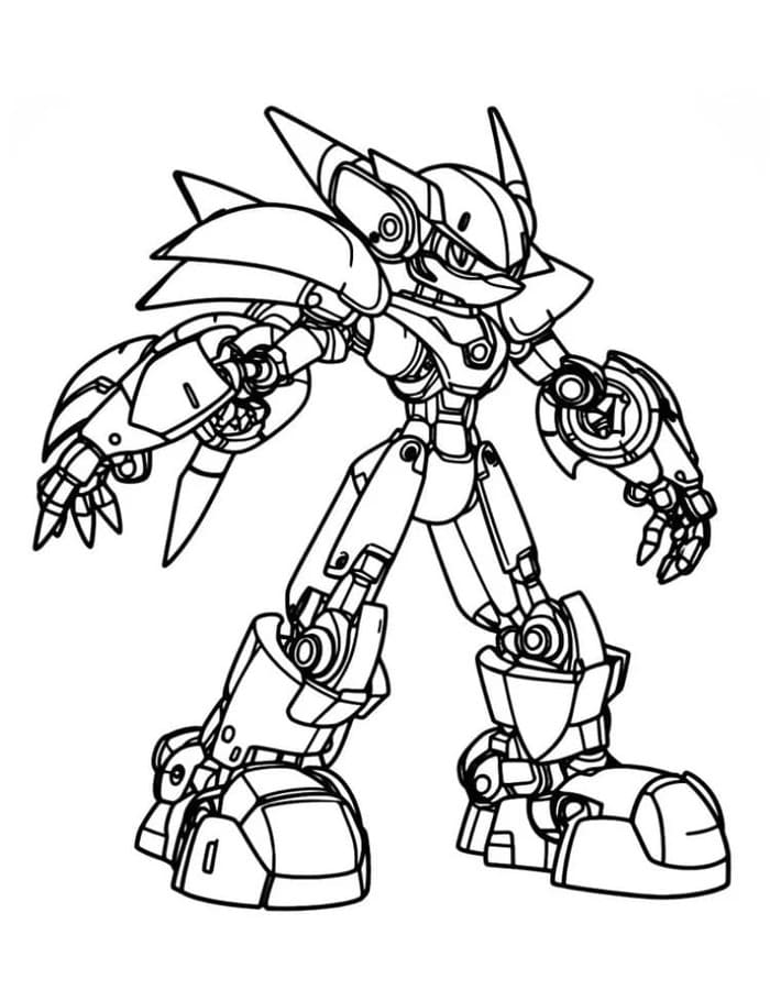 Metal Sonic afdrukbaar simpel