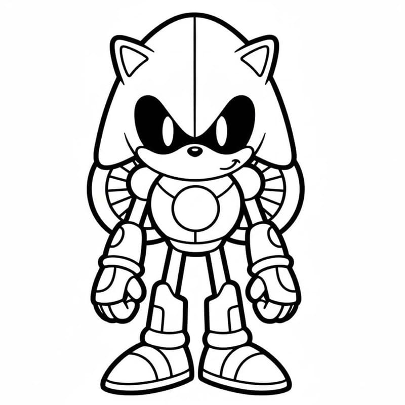 Metal Sonic gratis afdrukbaar basis