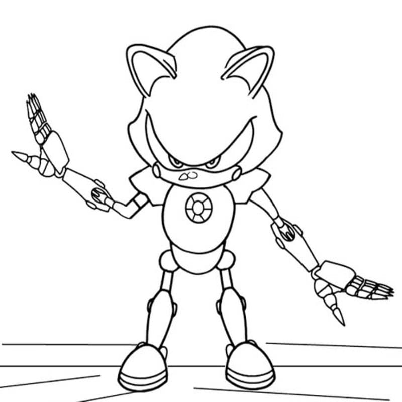 Metal Sonic gratis afdrukbaar simpel