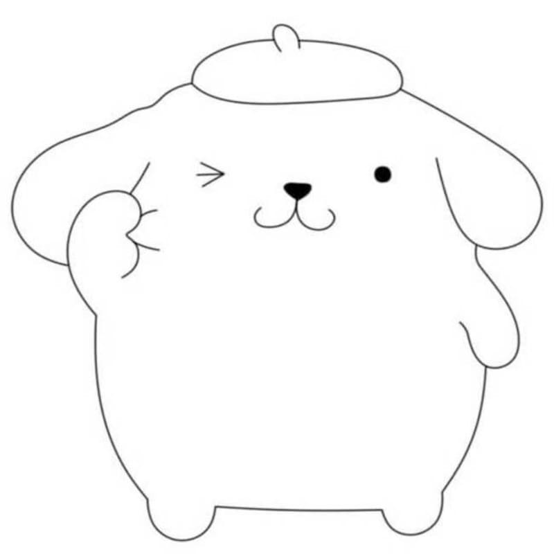 Pompompurin gratis afdrukbaar simpel