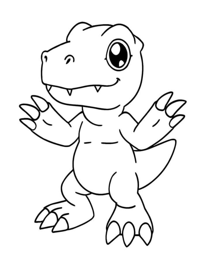 Tekenen Digimon afdrukbaar basis
