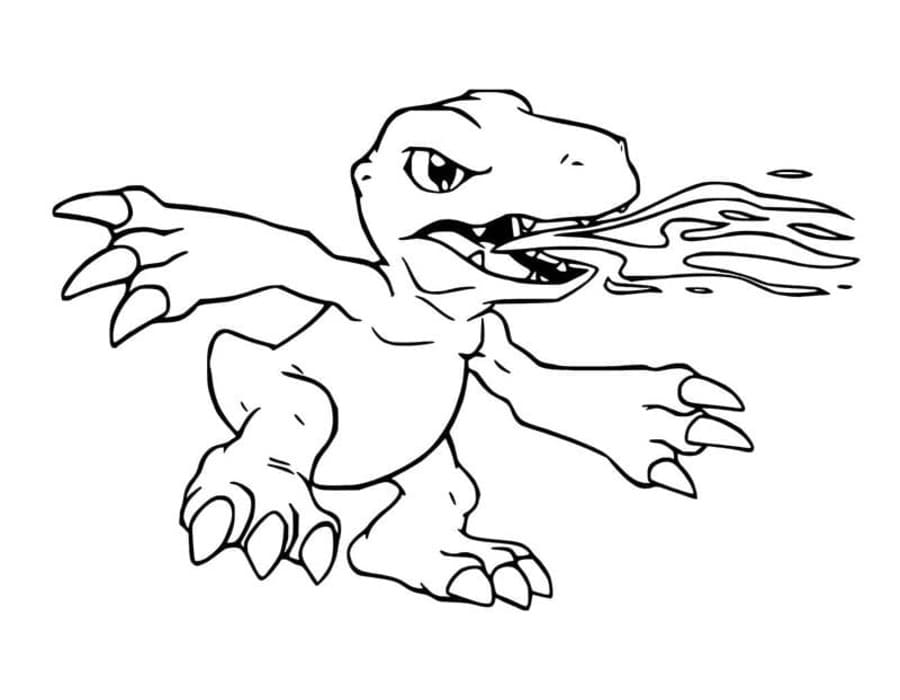 Tekenen Digimon afdrukbaar eenvoudig