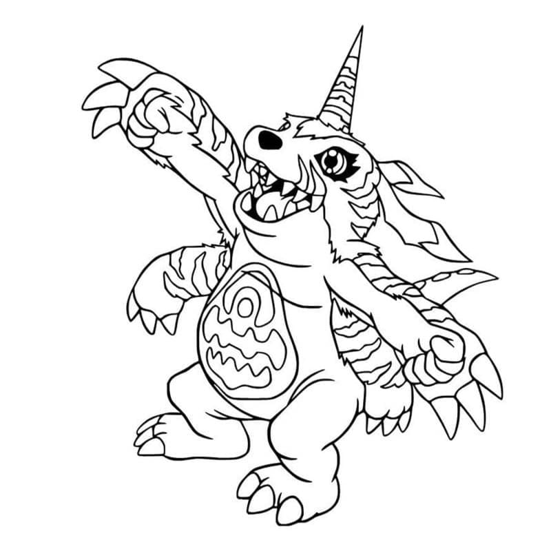 Tekenen Digimon afdrukbaar simpel