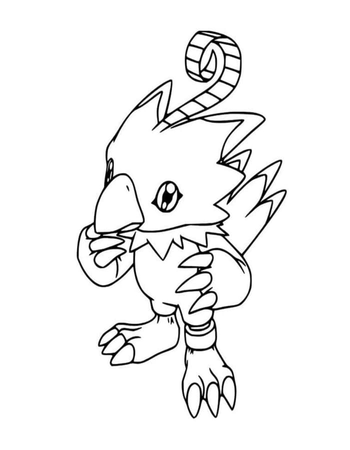 Tekenen Digimon gratis afdrukbaar simpel