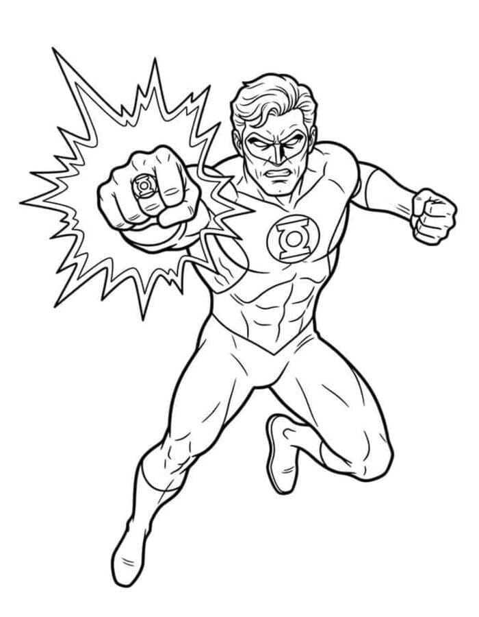 Tekenen Green Lantern afdrukbaar basis
