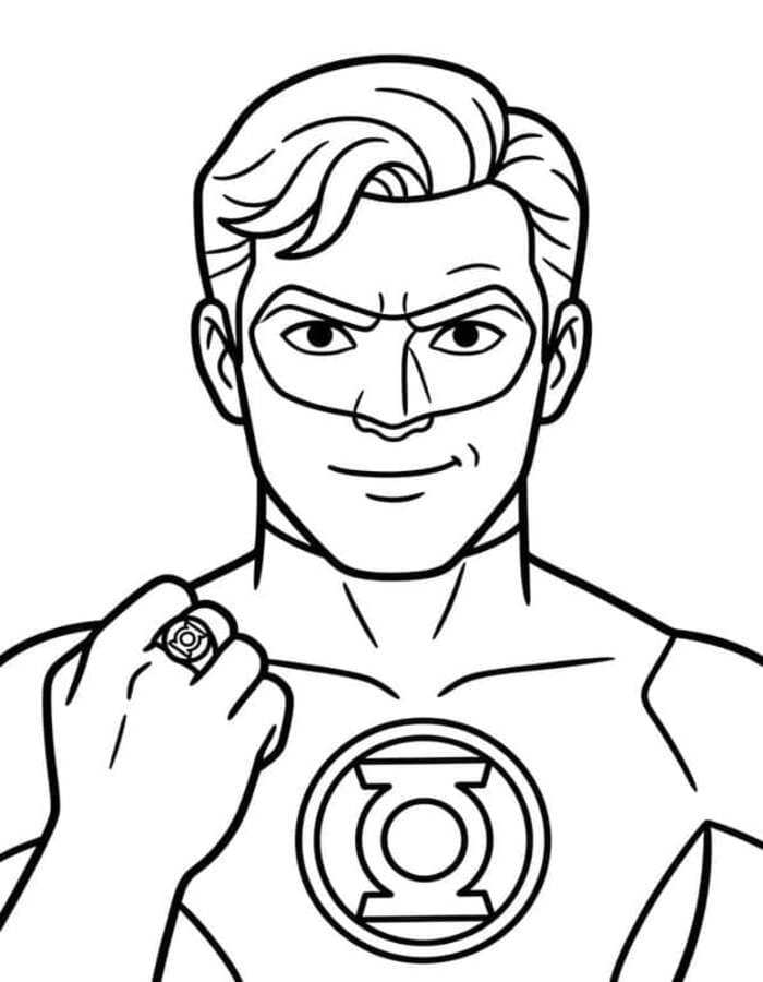 Tekenen Green Lantern afdrukbaar eenvoudig