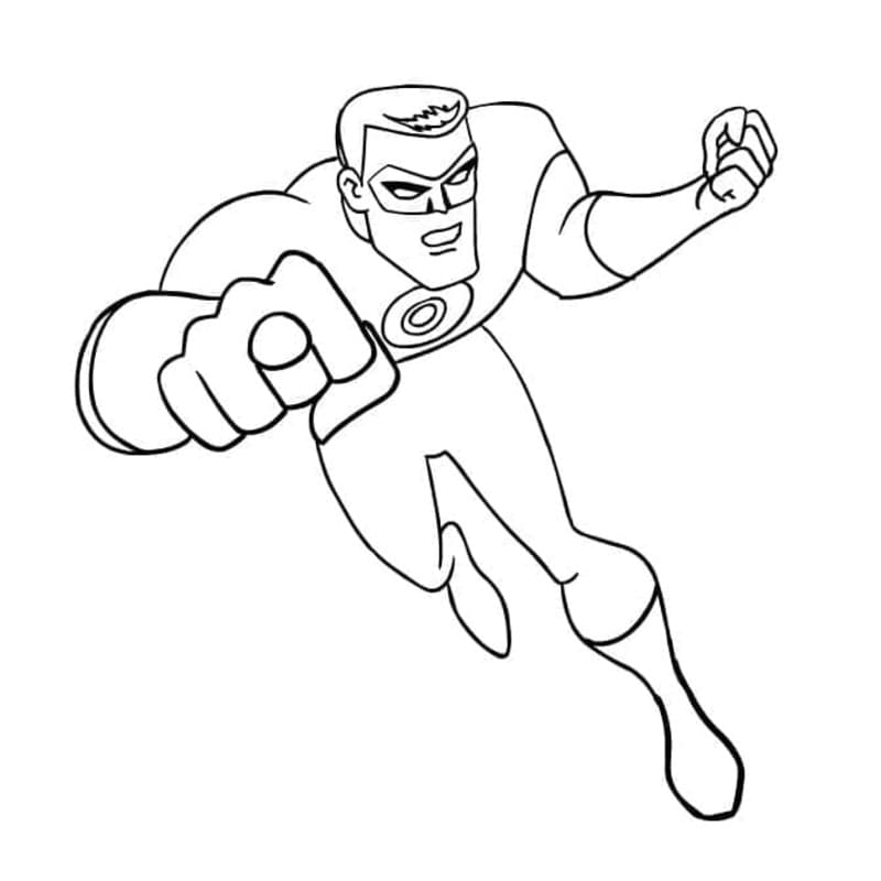 Tekenen Green Lantern afdrukbaar simpel