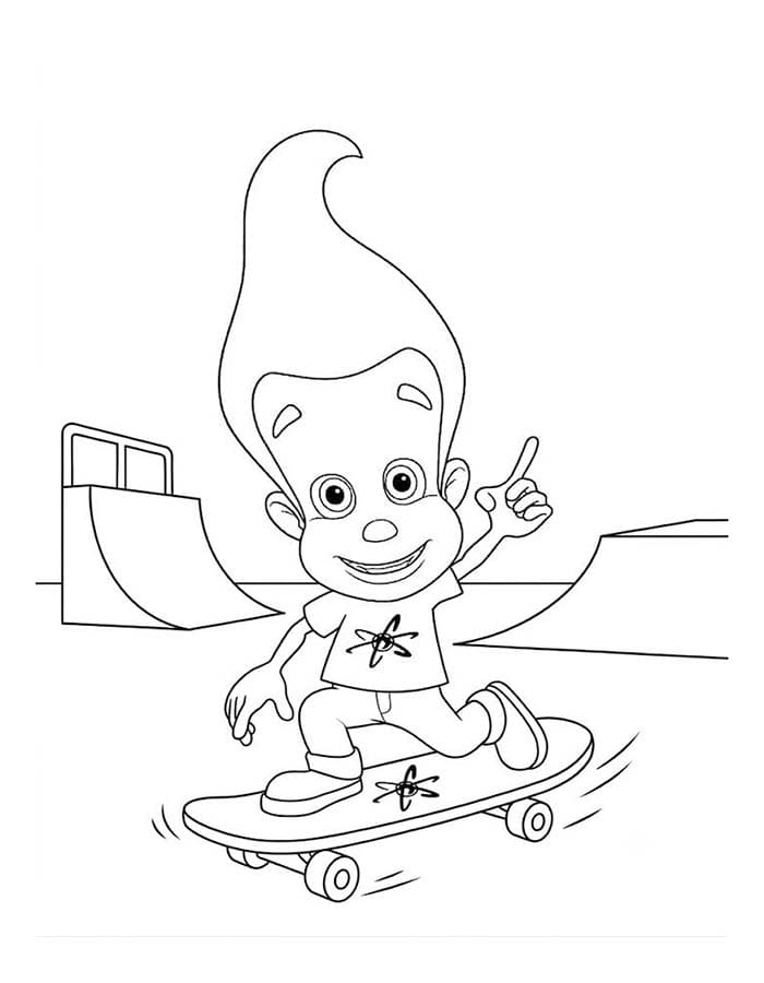 Tekenen Jimmy Neutron afdrukbaar basis