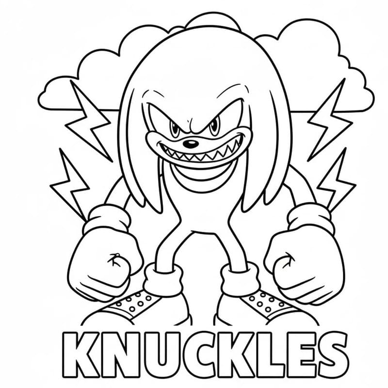Tekenen Knuckles afdrukbaar eenvoudig