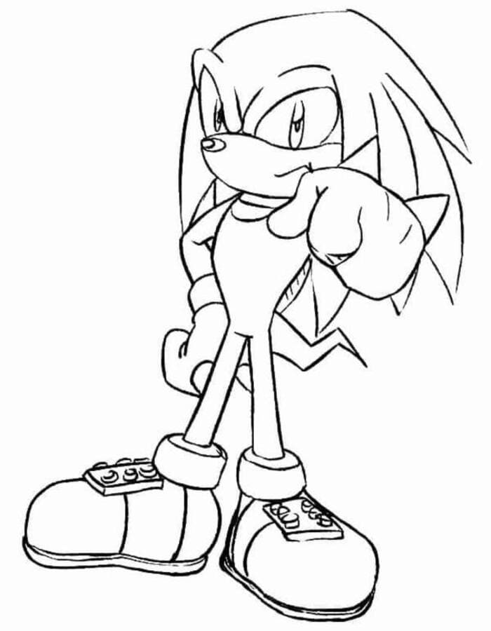 Tekenen Knuckles afdrukbaar simpel