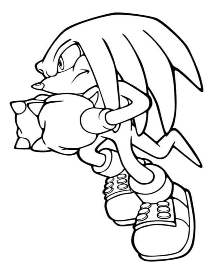 Tekenen Knuckles afdrukbaar voor kinderen