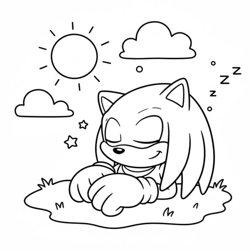 Tekenen Knuckles gratis afdrukbaar basis
