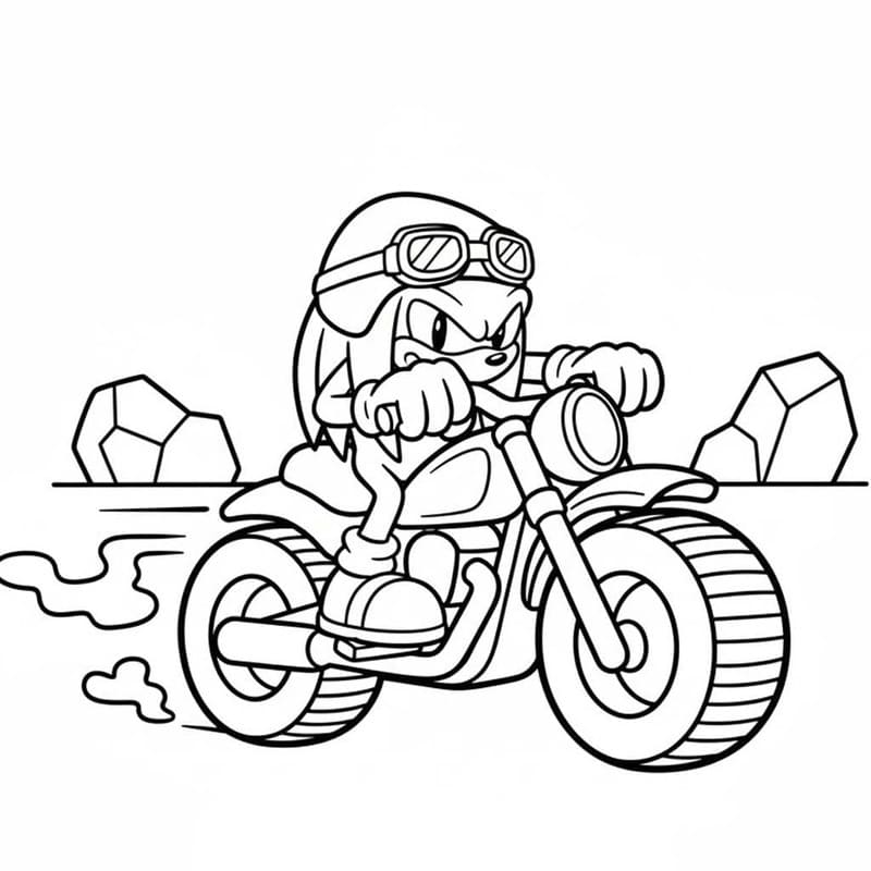 Tekenen Knuckles gratis afdrukbaar simpel