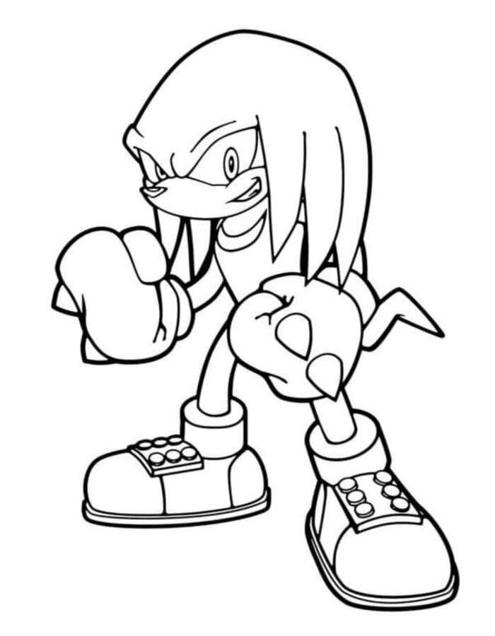 Tekenen Knuckles gratis simpel