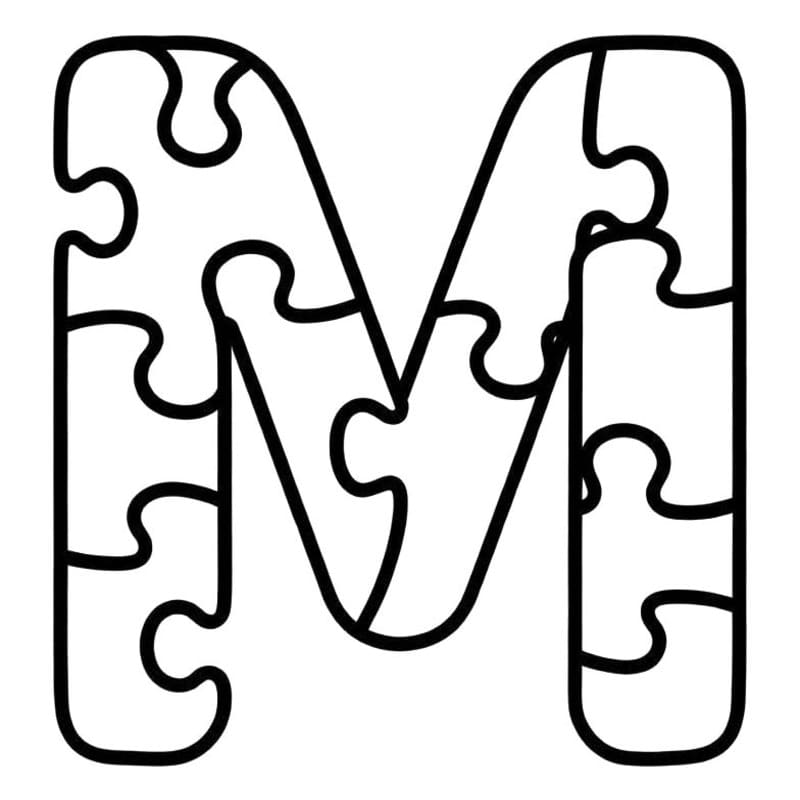 Tekenen Letter M afdrukbaar eenvoudig