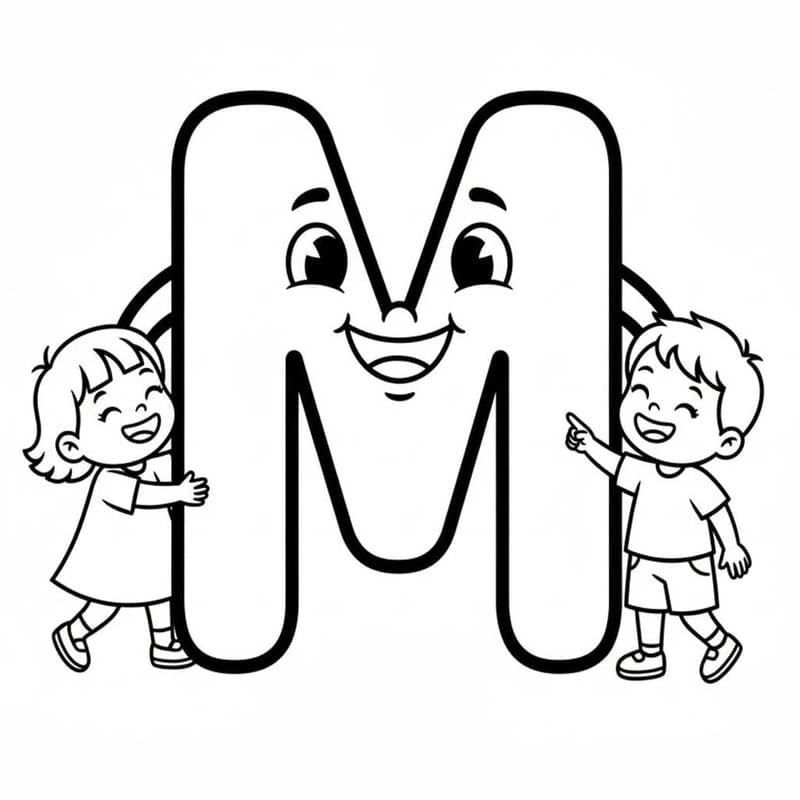 Tekenen Letter M eenvoudig