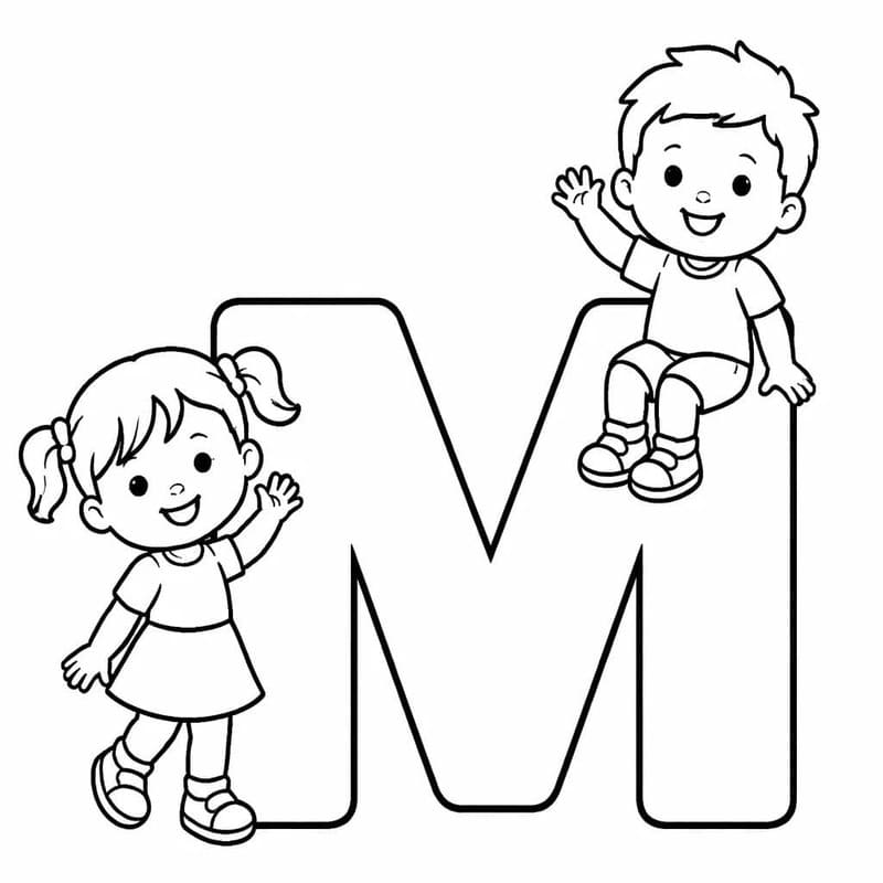 Tekenen Letter M gratis afdrukbaar eenvoudig