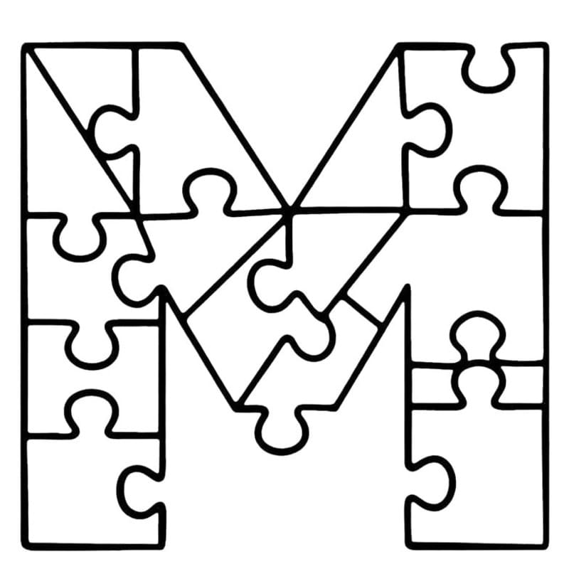 Tekenen Letter M gratis eenvoudig