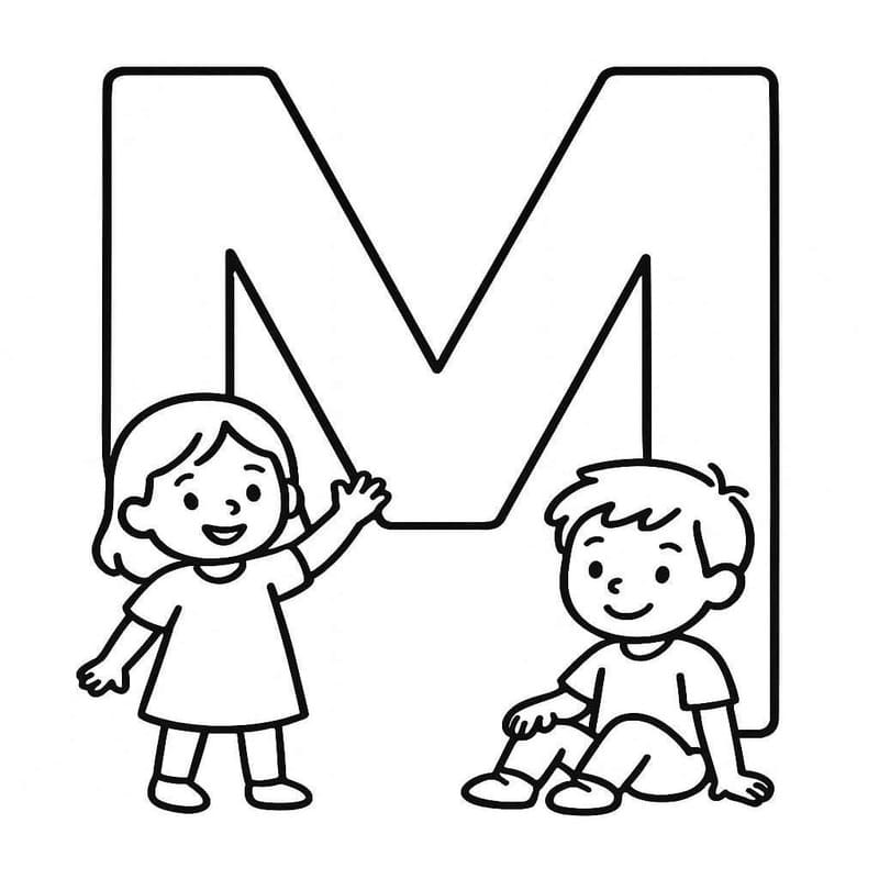 Tekenen Letter M simpel