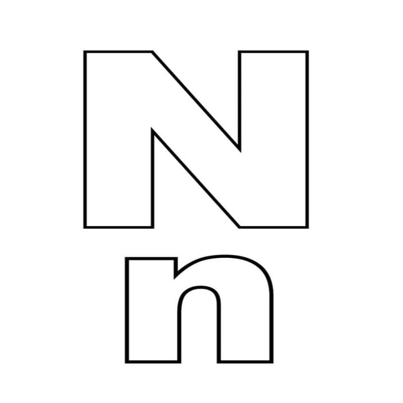 Tekenen Letter N afdrukbaar basis