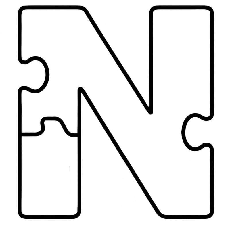 Tekenen Letter N afdrukbaar