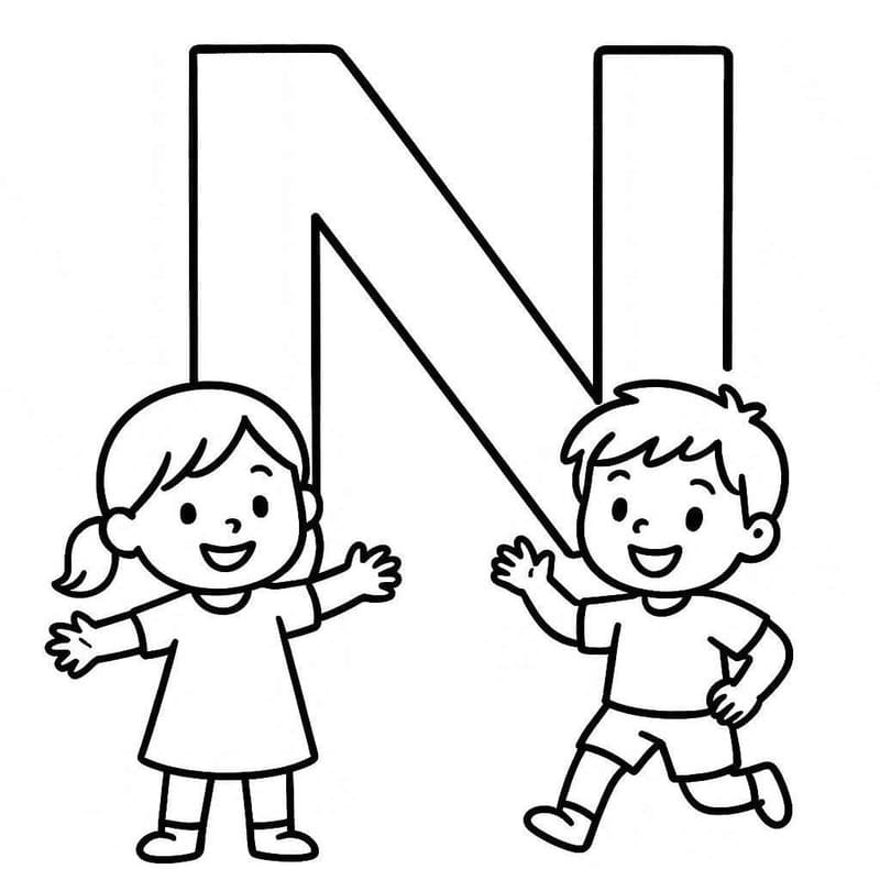 Tekenen Letter N eenvoudig