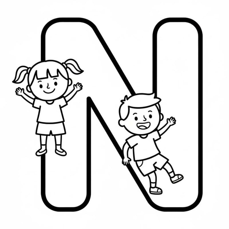 Tekenen Letter N gratis basis