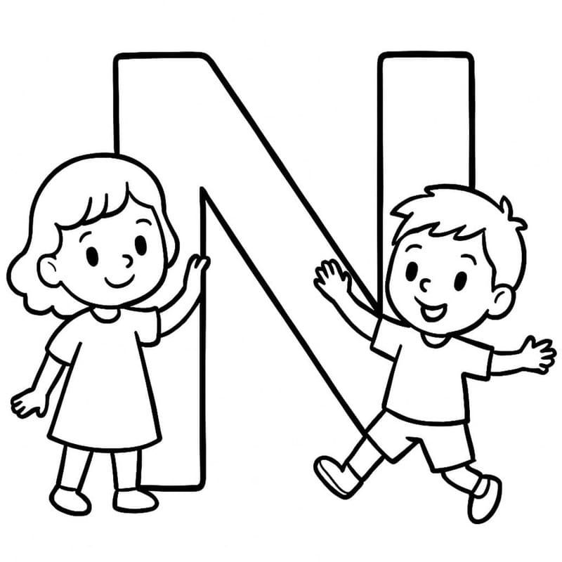 Tekenen Letter N