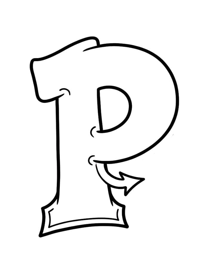 Tekenen Letter P afdrukbaar basis