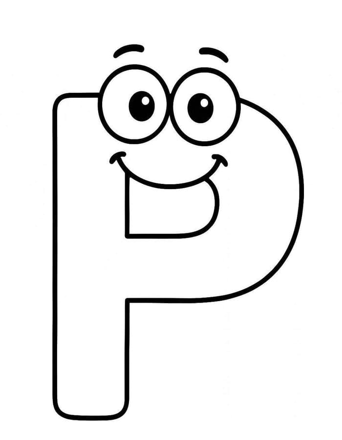 Tekenen Letter P afdrukbaar eenvoudig