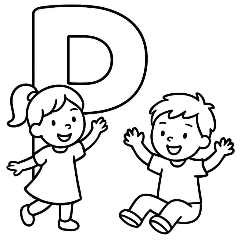 Tekenen Letter P afdrukbaar