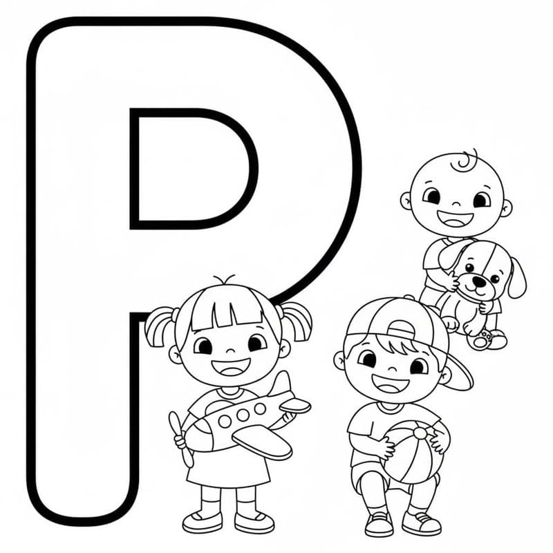 Tekenen Letter P eenvoudig