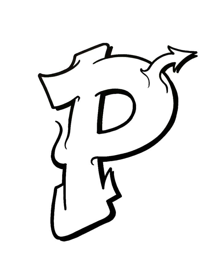 Tekenen Letter P gratis afdrukbaar basis
