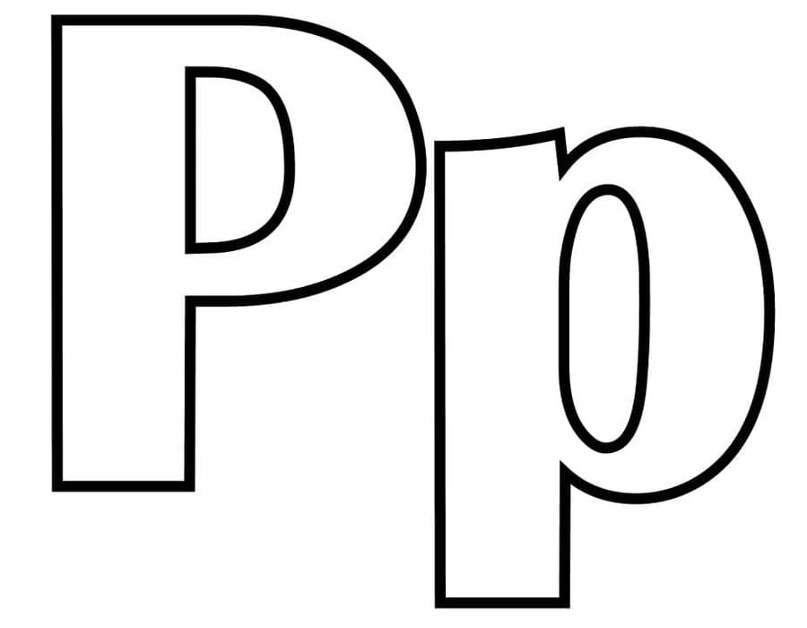 Tekenen Letter P gratis afdrukbaar simpel