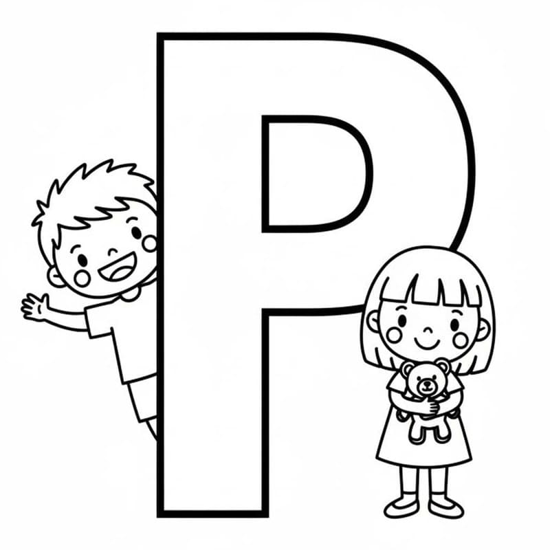 Tekenen Letter P gratis simpel
