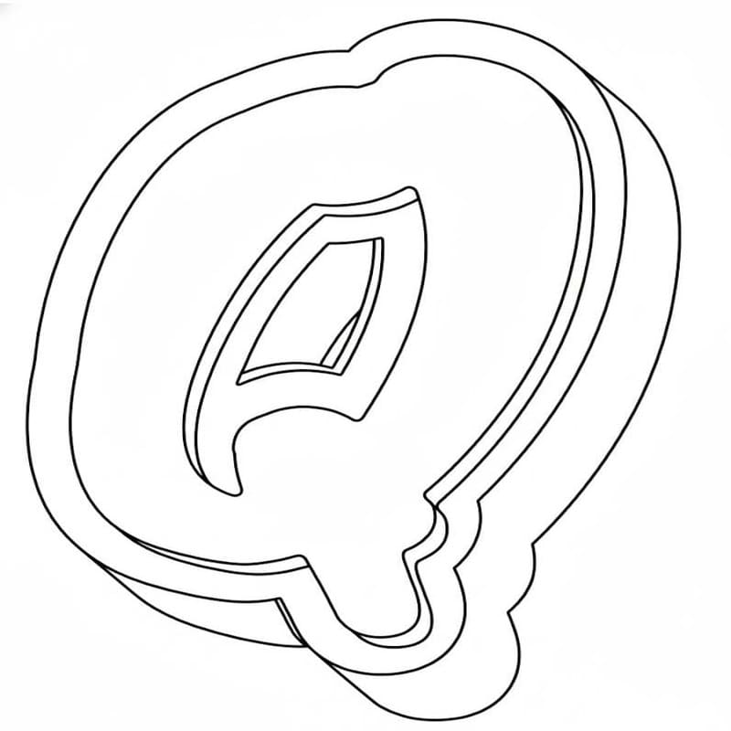 Tekenen Letter Q afdrukbaar basis