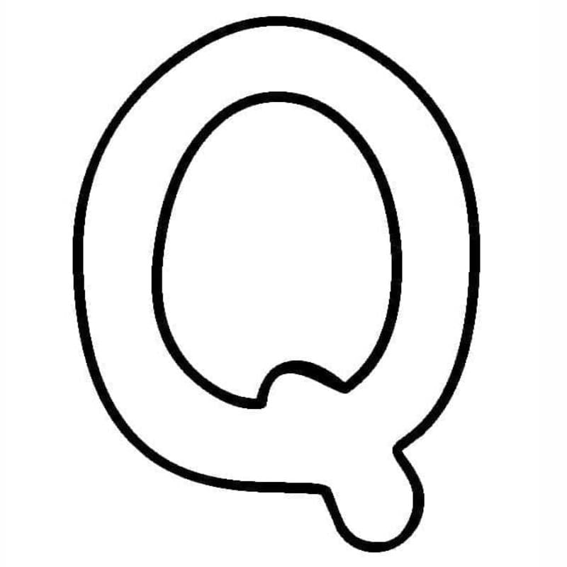 Tekenen Letter Q gratis afdrukbaar basis