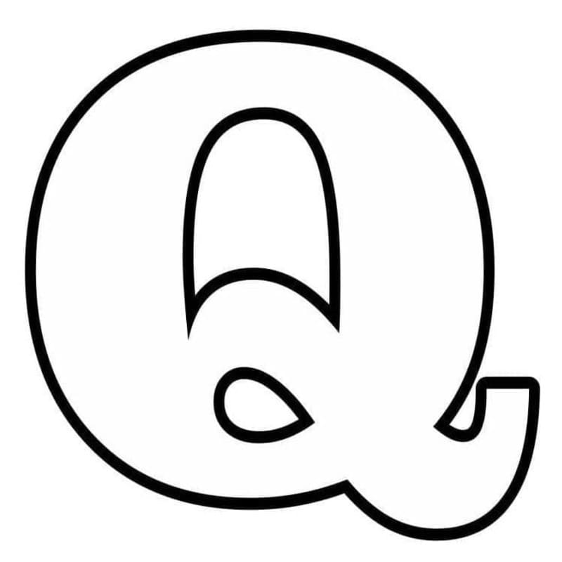 Tekenen Letter Q gratis afdrukbaar simpel