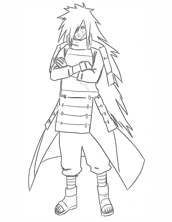 Tekenen Madara Uchiha afdrukbaar eenvoudig