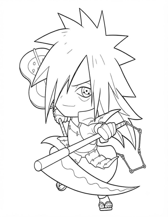 Tekenen Madara Uchiha gratis afdrukbaar basis