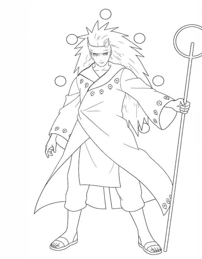 Tekenen Madara Uchiha gratis afdrukbaar eenvoudig