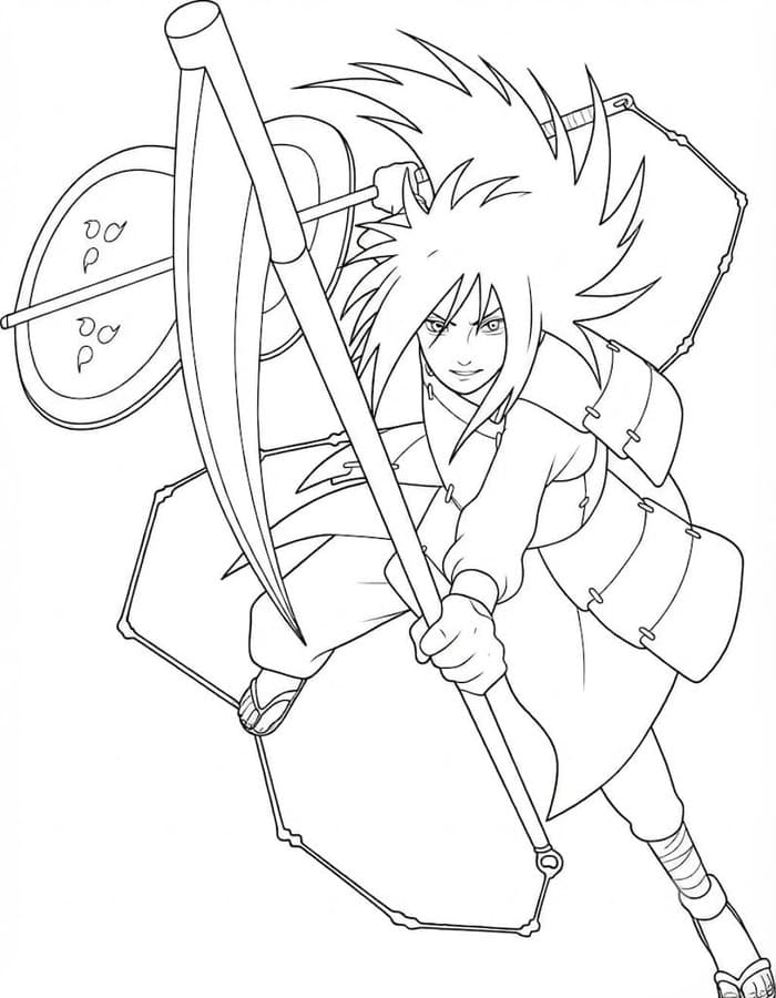 Tekenen Madara Uchiha gratis afdrukbaar