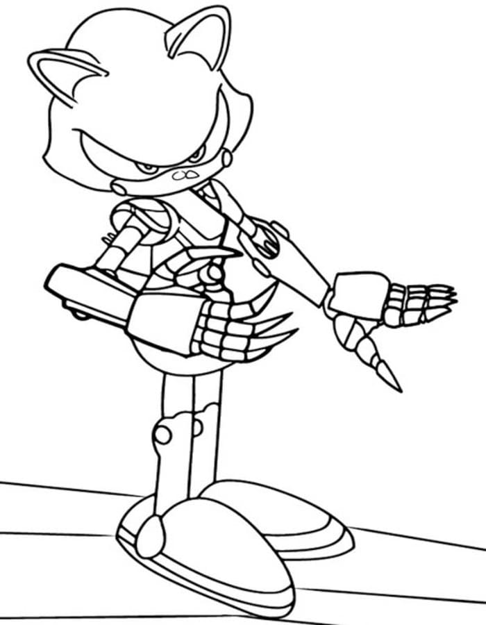Tekenen Metal Sonic afdrukbaar basis