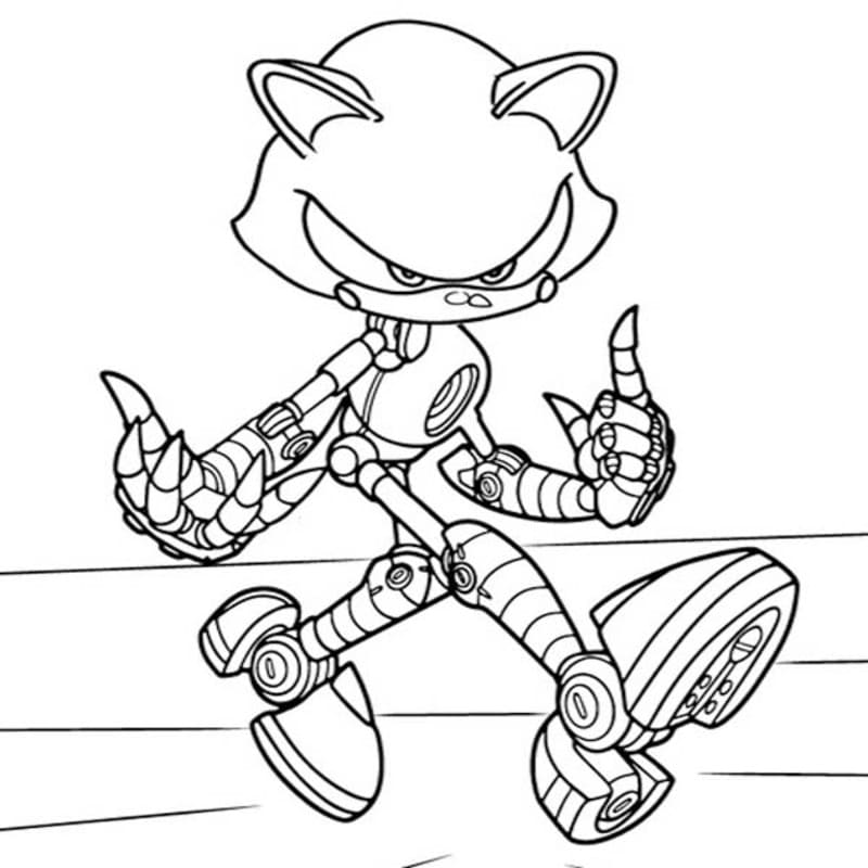 Tekenen Metal Sonic afdrukbaar eenvoudig