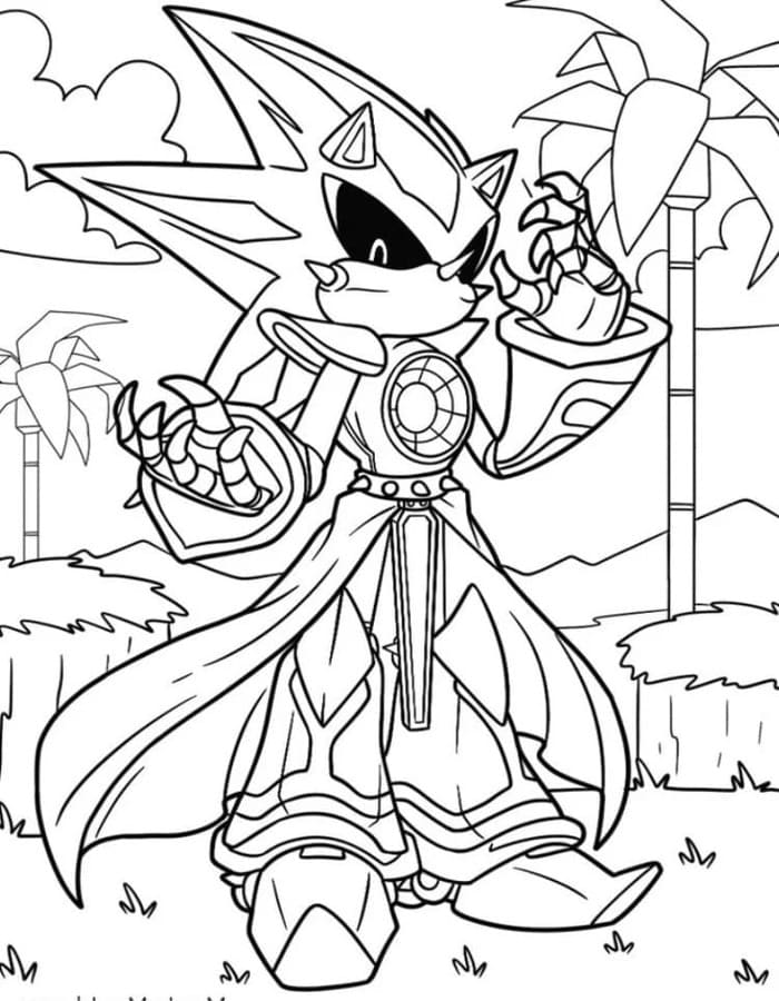 Tekenen Metal Sonic afdrukbaar simpel