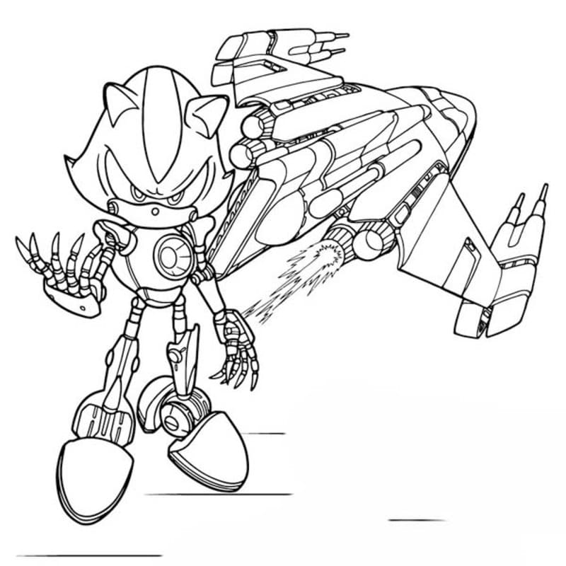 Tekenen Metal Sonic afdrukbaar voor kinderen