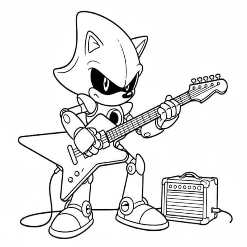 Tekenen Metal Sonic gratis afdrukbaar basis