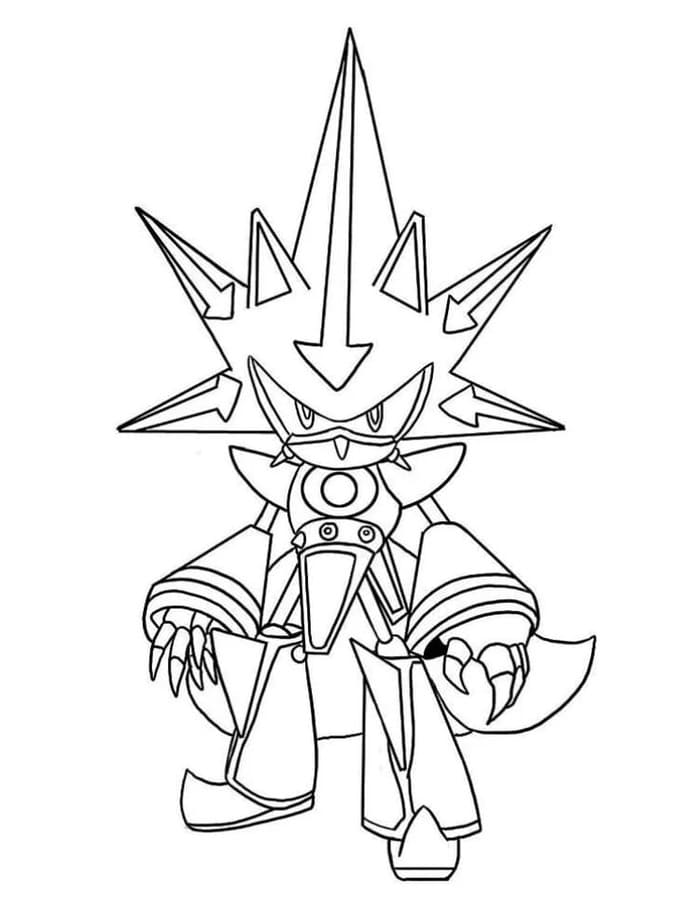 Tekenen Metal Sonic gratis afdrukbaar eenvoudig