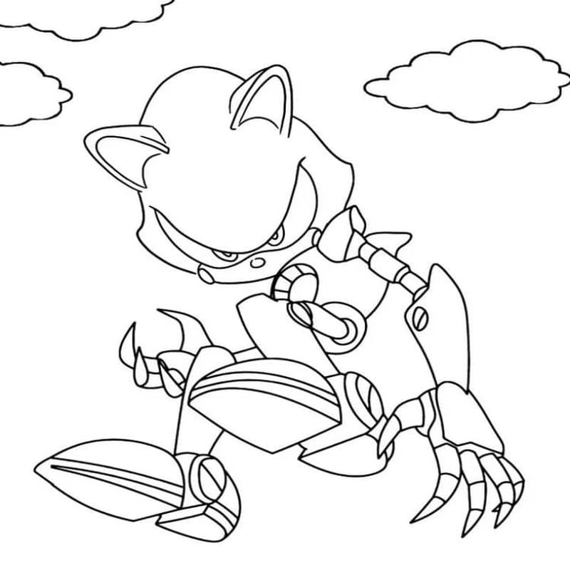 Tekenen Metal Sonic gratis afdrukbaar simpel